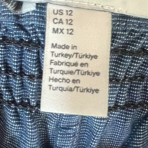 COS Women's Pants Womens Size 12 Barrel Leg Blue Denim Drawstring Elastic Waist - Picture 6 of 10